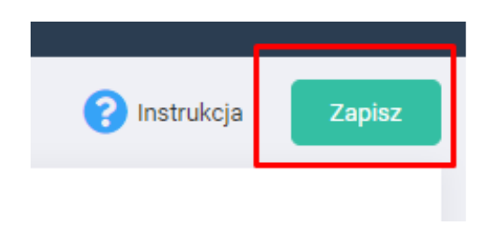 Przycisk Zapisz w Ustawieniach dodatkowych