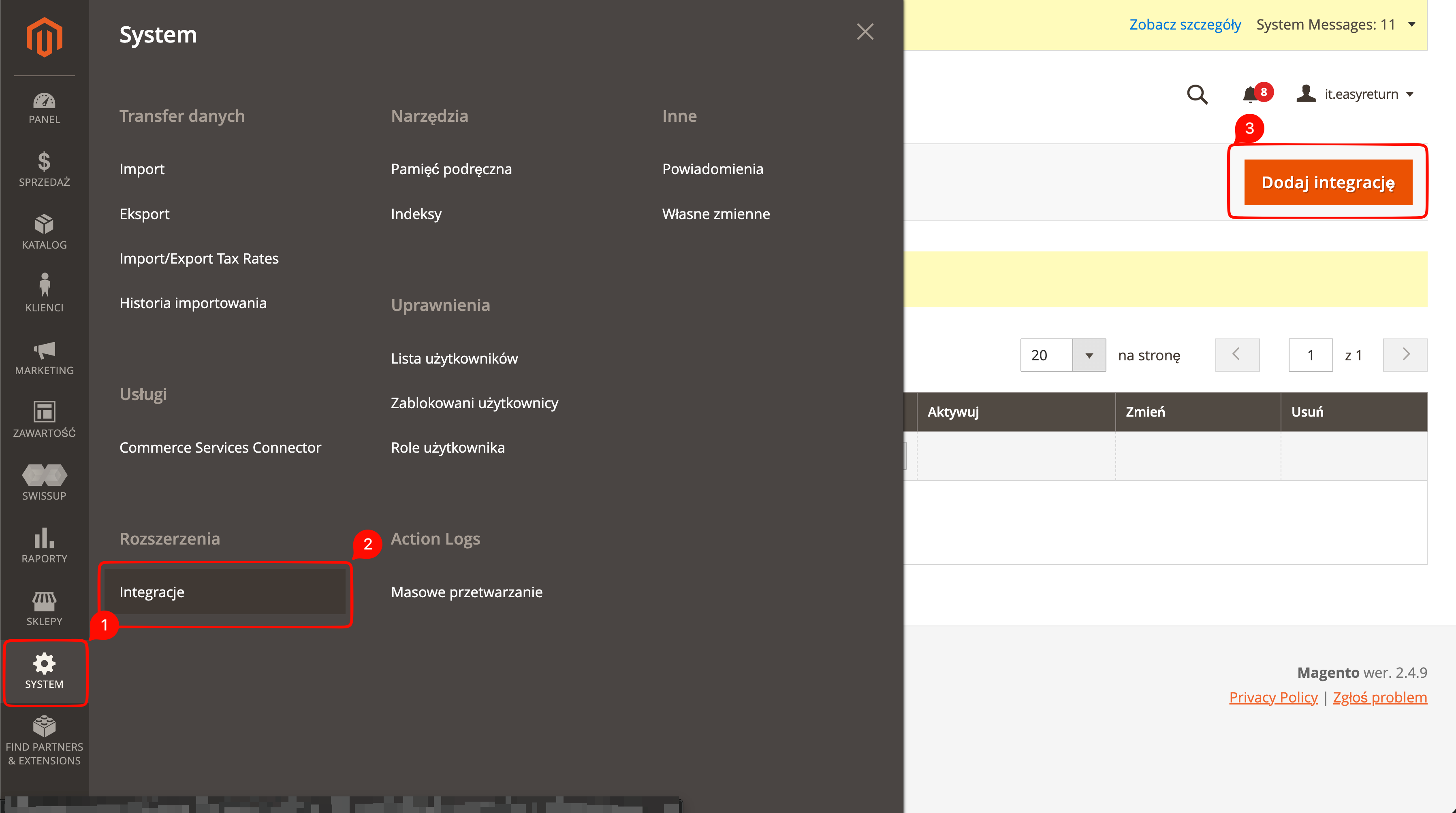 Dodaj nową integrację w Magento