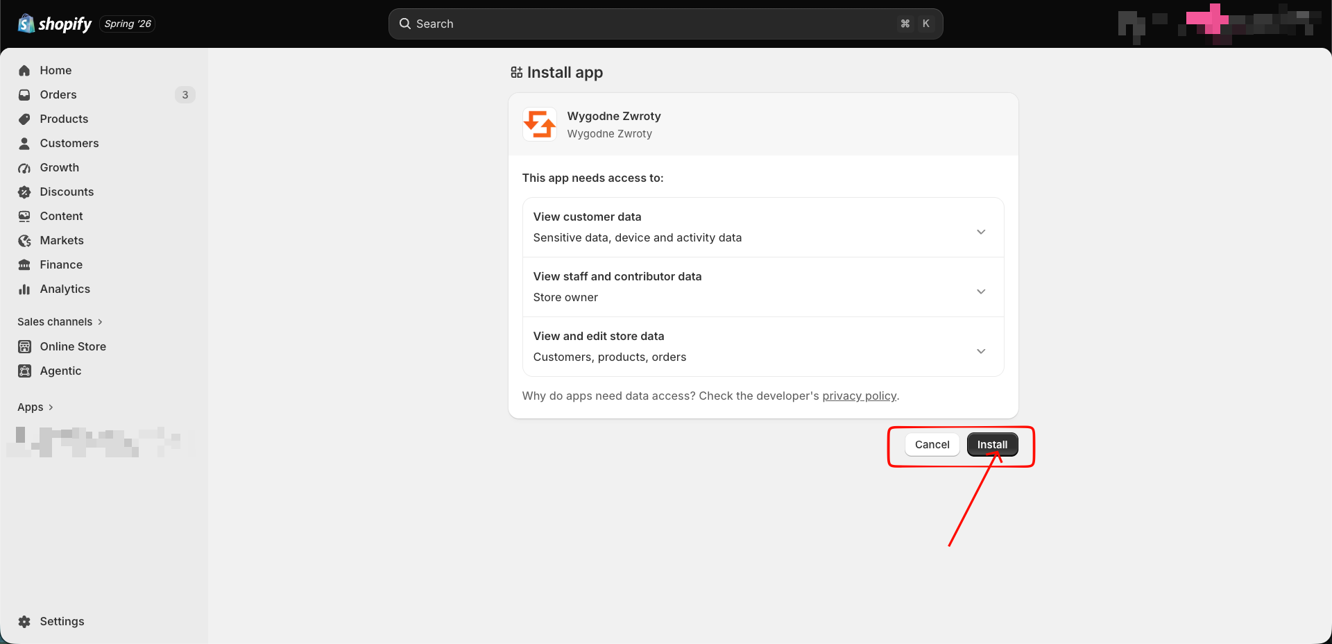 Instalacja aplikacji Wygodne Zwroty w Shopify